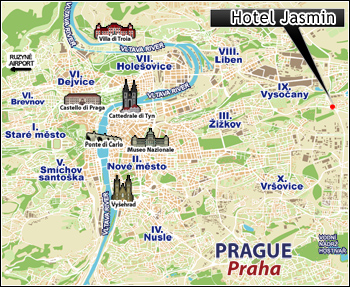 Hotels Prague, Mappa